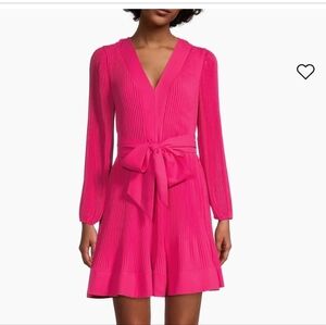 Milly Liv Pleated Belted Minidress Pink Size 8